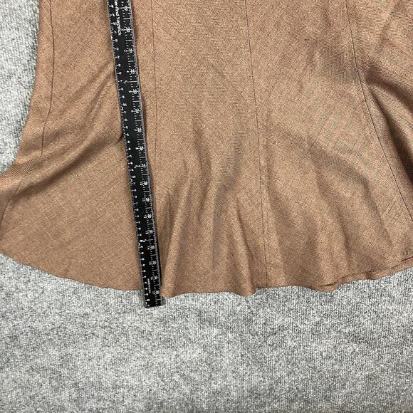 Worthington Skirt Womens Size 8 Brown Herringbone Fit Flare Work Midi Career - Picture 2 of 7